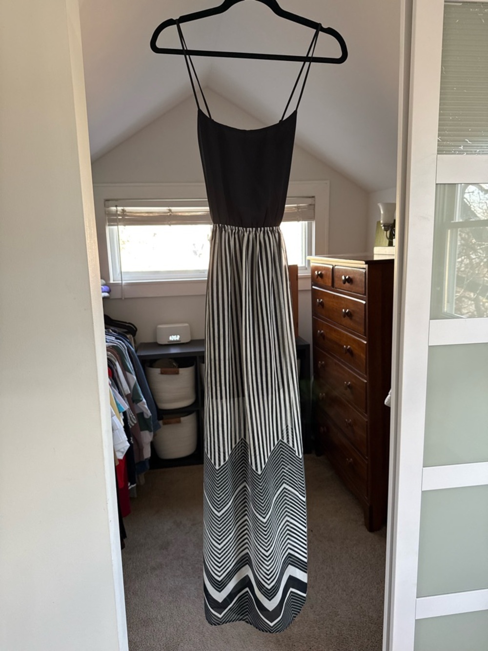freebird Black & White Striped Maxi Dress